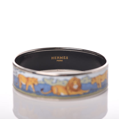 Hermes Enamel Printed Pride of Lions Wide Bracelet 62 5 of 5