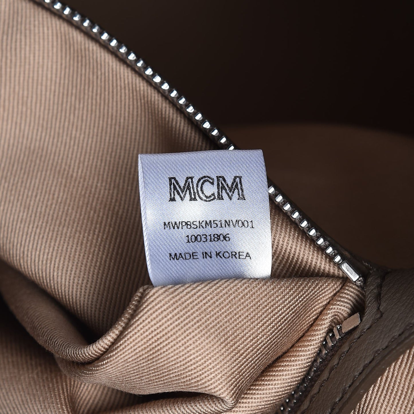 Grained Calfskin Monogram Medium Klara Top Zip Tote Urban Taupe