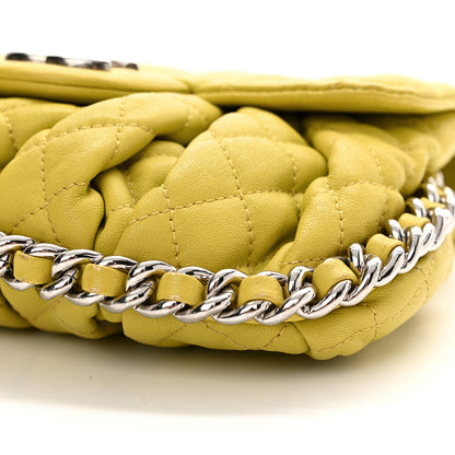 Chanel Washed Lambskin Quilted Mini Chain Around Flap Yellow 10 of 12
