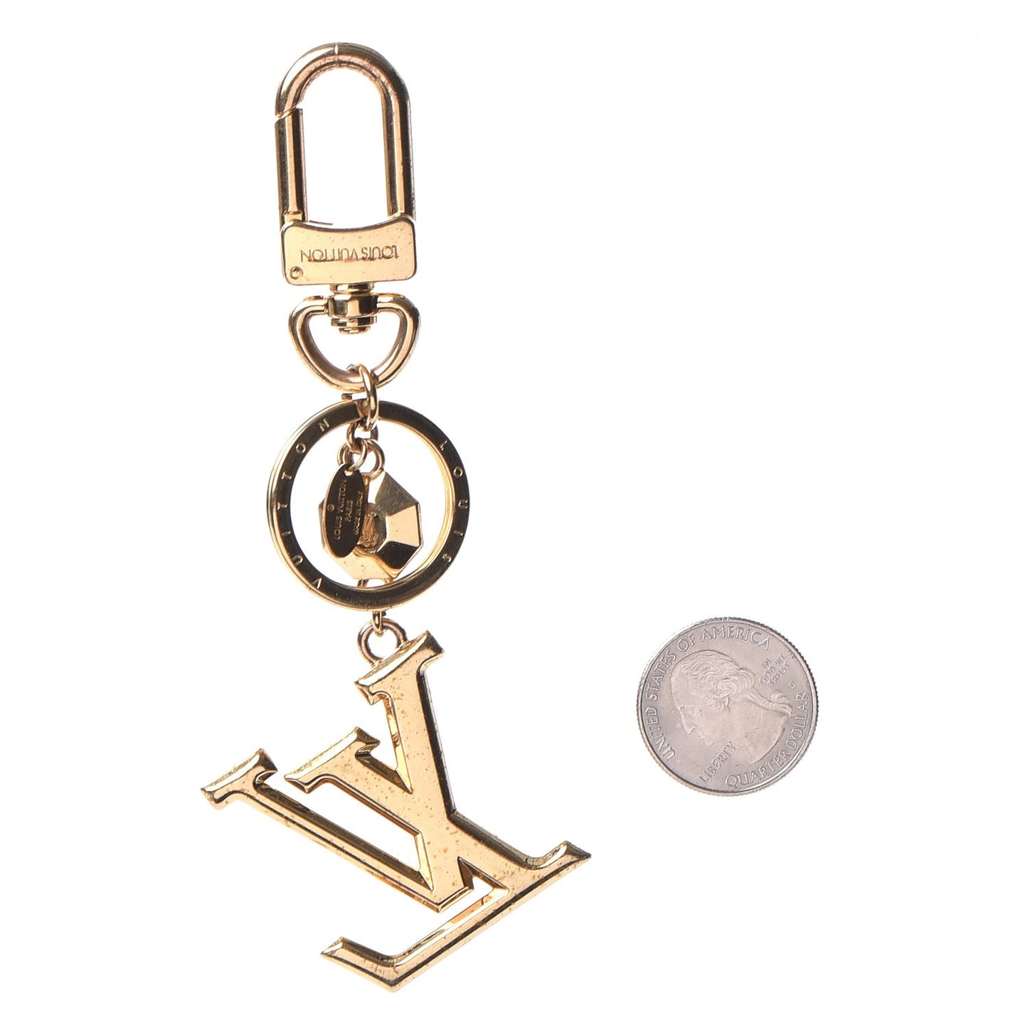 LV Facettes Bag Charm Key Holder Gold