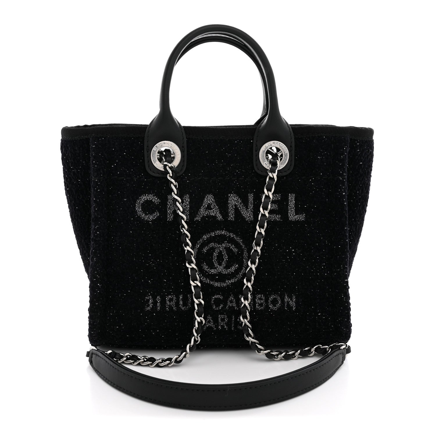 Chanel Lurex Canvas Mini Deauville Tote Black 1 of 11