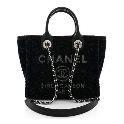 Chanel Lurex Canvas Mini Deauville Tote Black 1 of 11