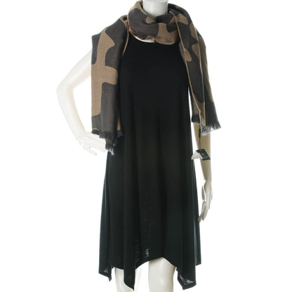 Burberry Cashmere Camoflauge Fringe Scarf Camel 2 of 4