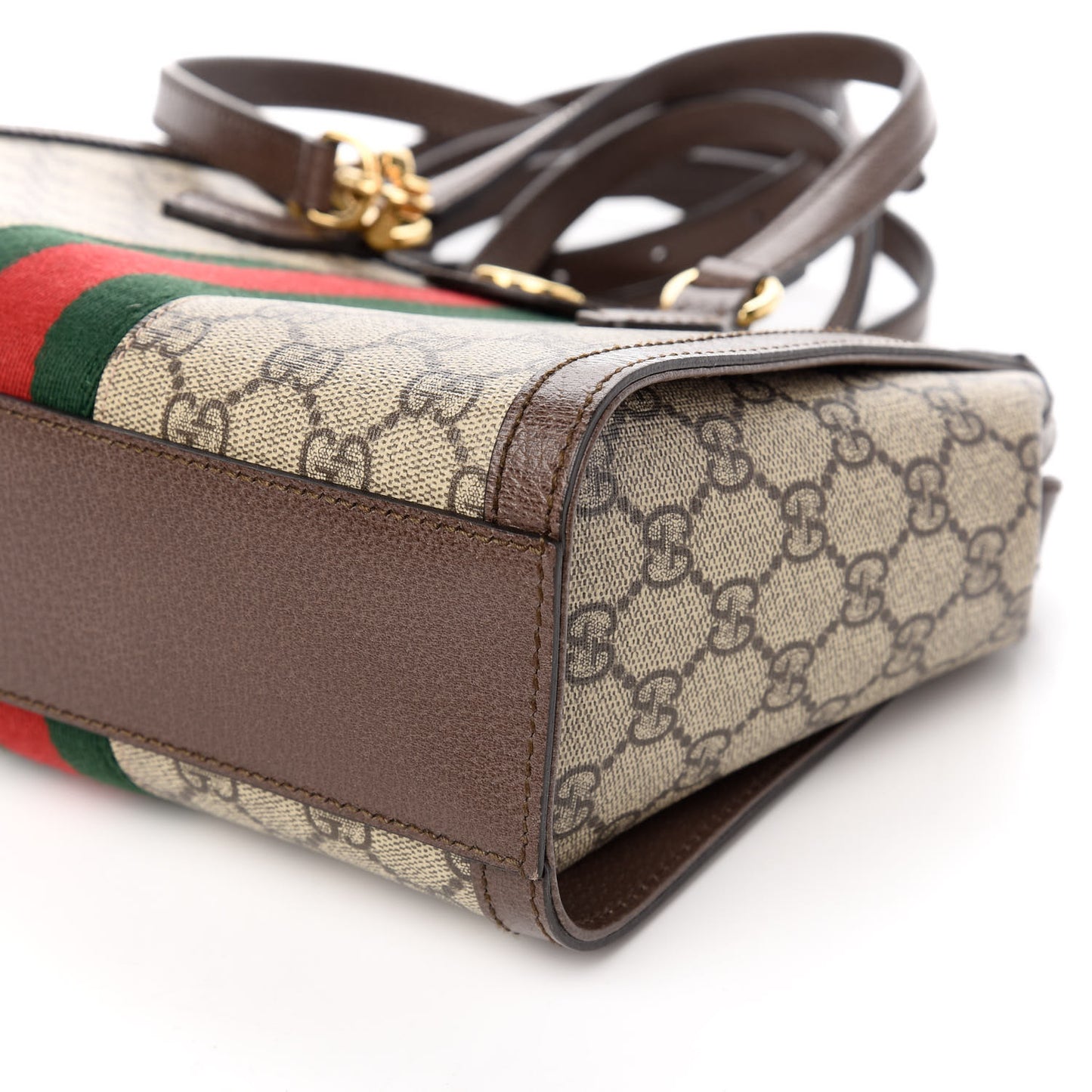 GG Supreme Monogram Small Ophidia Tote Bag Brown