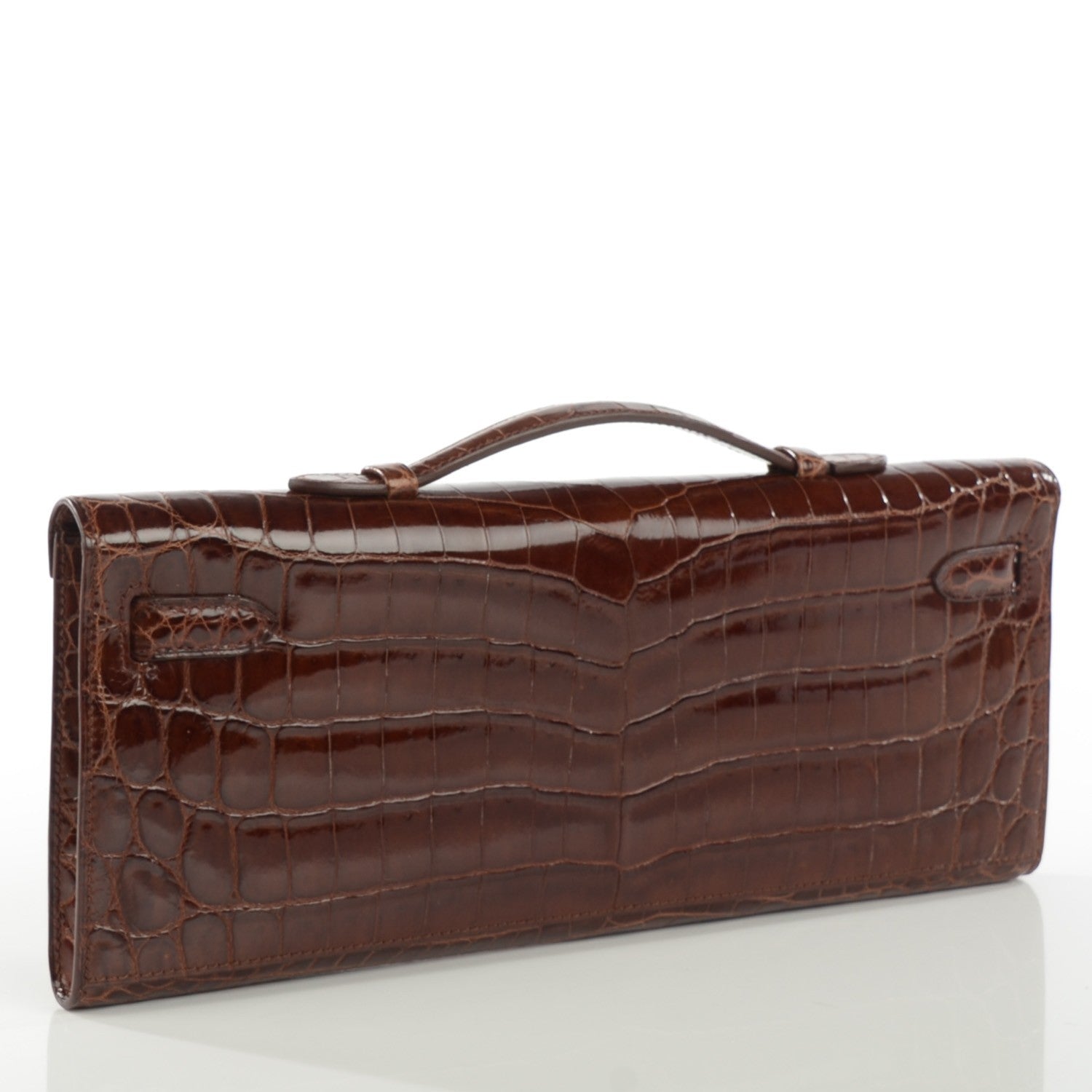 Hermes Shiny Niloticus Crocodile Kelly Cut Pochette Miel 3 of 13