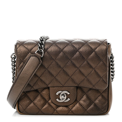 Chanel Metallic Goatskin Quilted Mini Square Flap Bronze 1 of 11