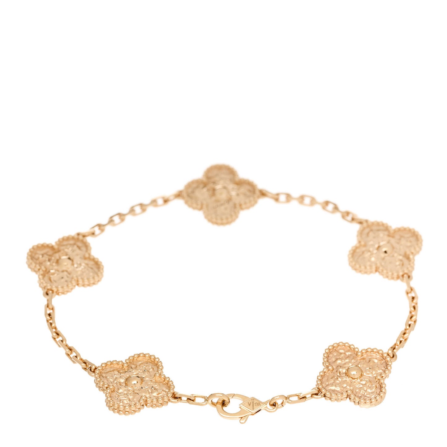 18K Yellow Gold 5 Motifs Vintage Alhambra Bracelet