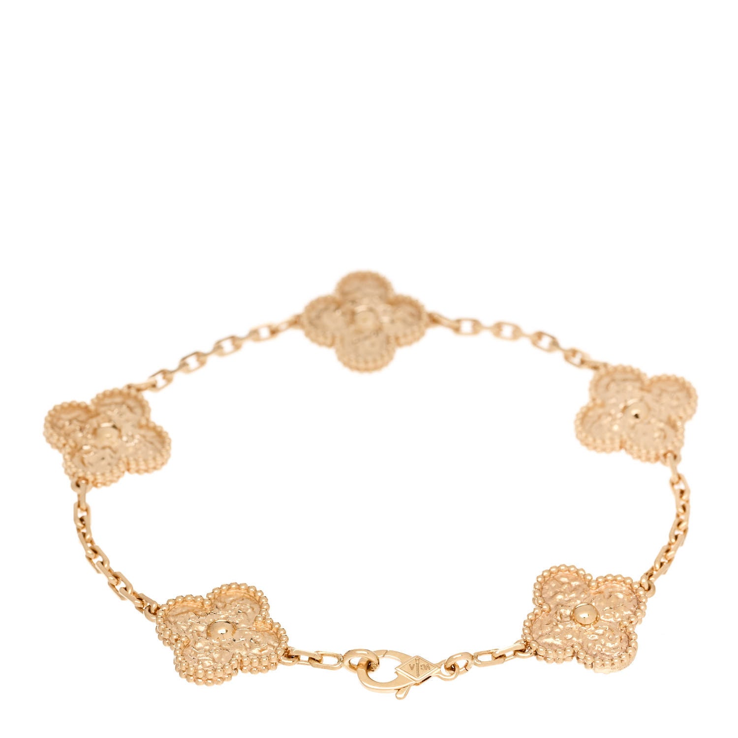 Van Cleef & Arpels 18K Yellow Gold 5 Motifs Vintage Alhambra Bracelet 2 of 4