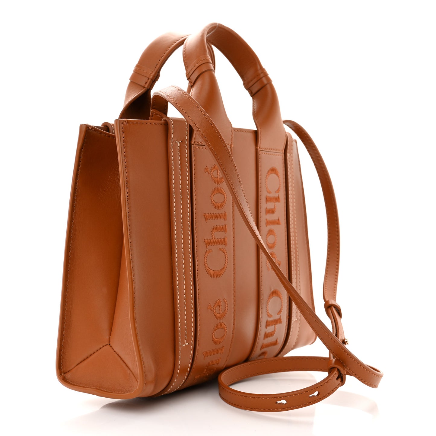 Calfskin Small Woody Tote Caramel