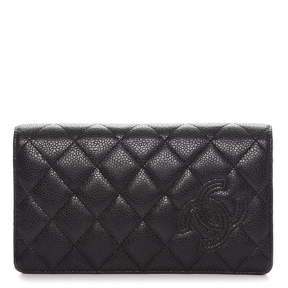 Chanel Caviar Quilted CC Yen Wallet Black 1 of 9