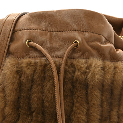Saint Laurent Faux Fur Calfskin Bucket Bag Brown Chocolate 8 of 11