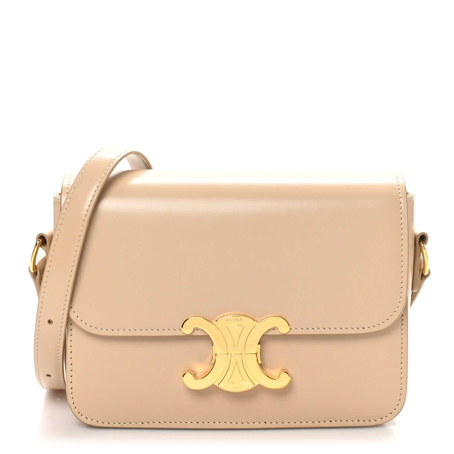 Celine Shiny Calfskin Teen Triomphe Nude 1 of 9
