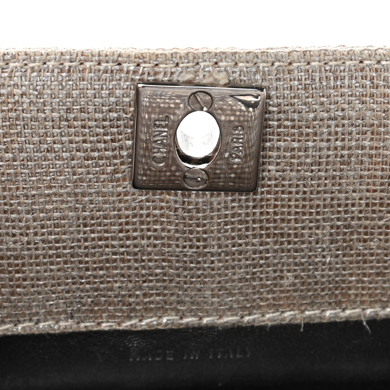 Chanel Metallic Linen Quilted Shoulder Bag Silver 14 of 14