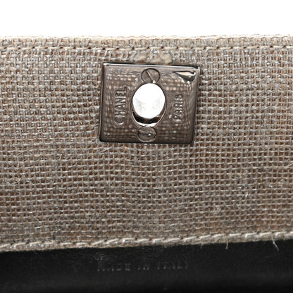 Chanel Metallic Linen Quilted Shoulder Bag Silver 14 of 14