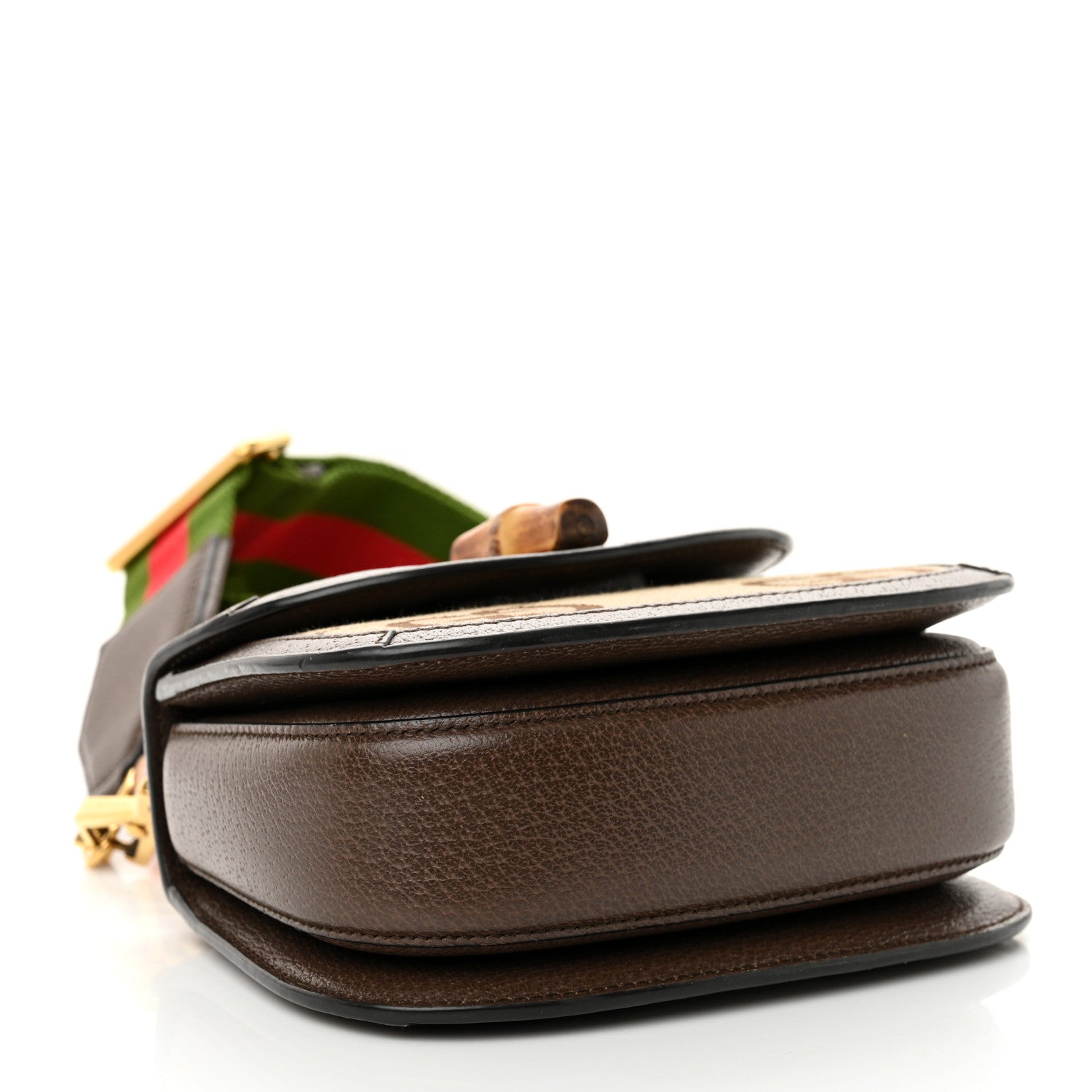 Gucci Monogram Jumbo GG Textured Dollar Calfskin Web Mini Bamboo 1947 Top Handle Bag Camel Ebony New Acero 4 of 12