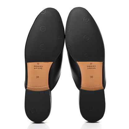 Gucci Calfskin Crystal Tiger Embroidered Womens Princetown Slippers 36 Black 5 of 10