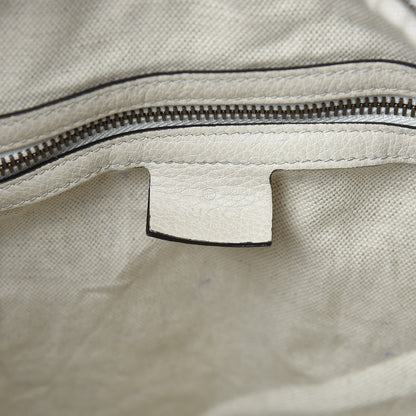 Gucci Grained Calfskin Logo Half Moon Hobo White 6 of 12