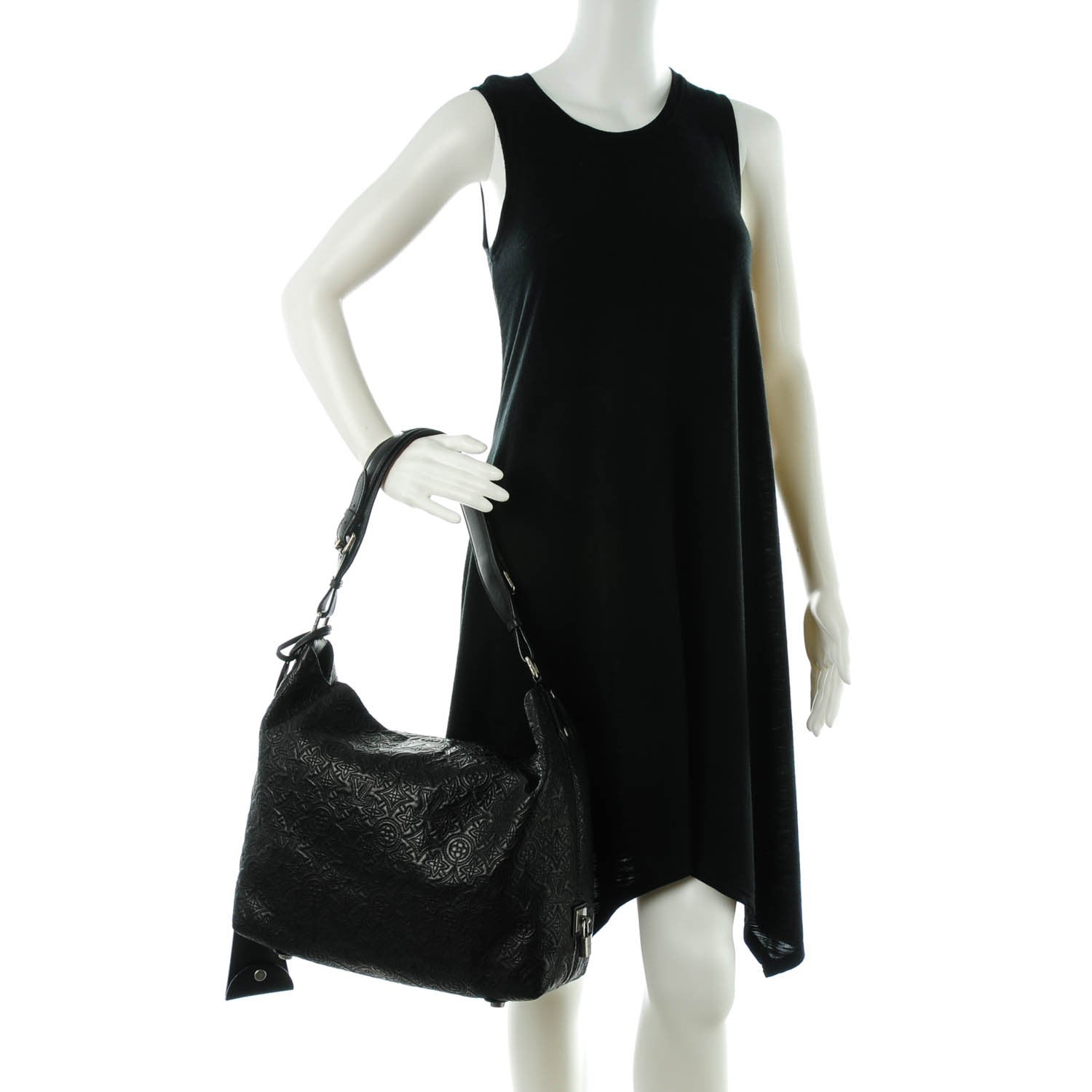 Louis Vuitton Monogram Lambskin Antheia Hobo PM Black 2 of 7