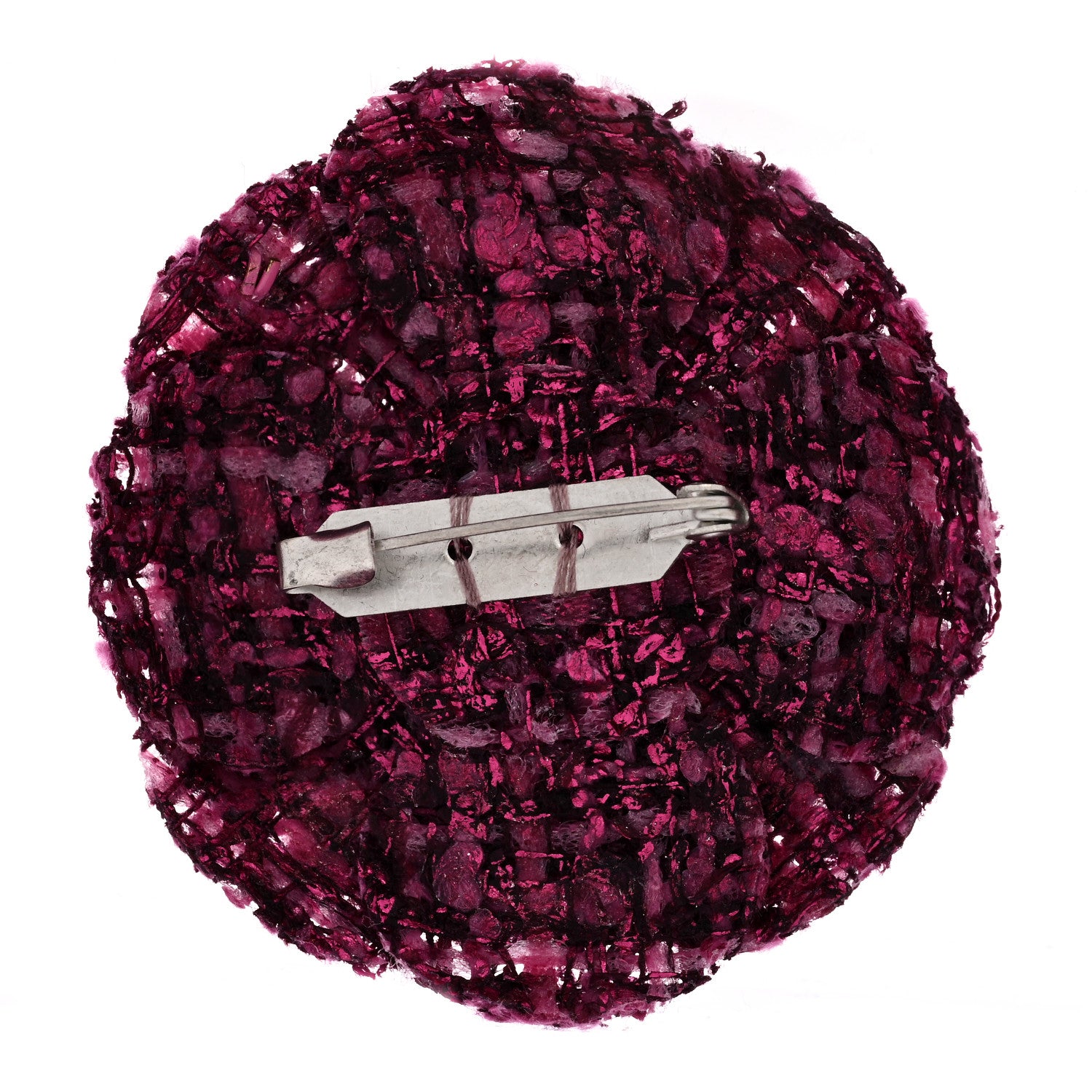 Chanel Tweed Camellia Brooch Pink 3 of 3