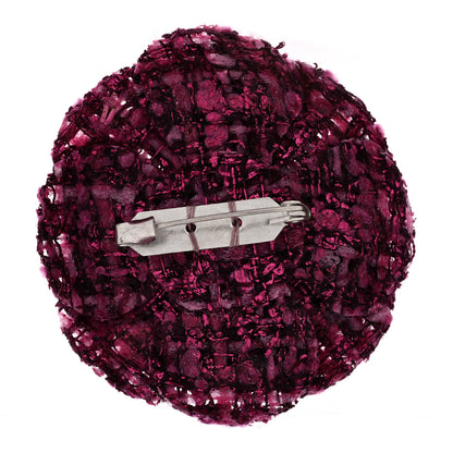 Chanel Tweed Camellia Brooch Pink 3 of 3