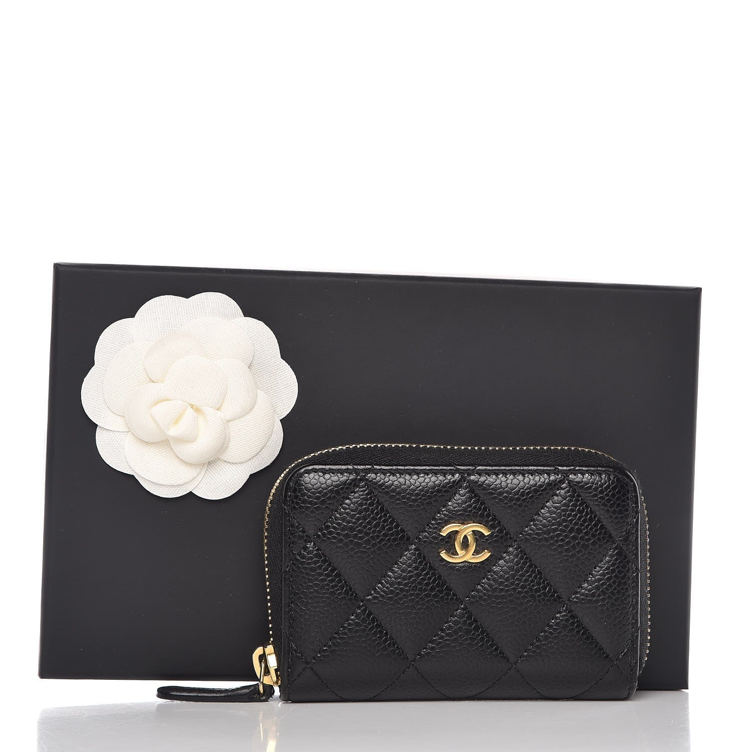Chanel Caviar Quilted Zip Coin Purse Black 9 of 9