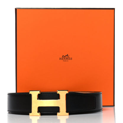Hermes Box Togo 32mm H Belt 80 Black Gold 7 of 7