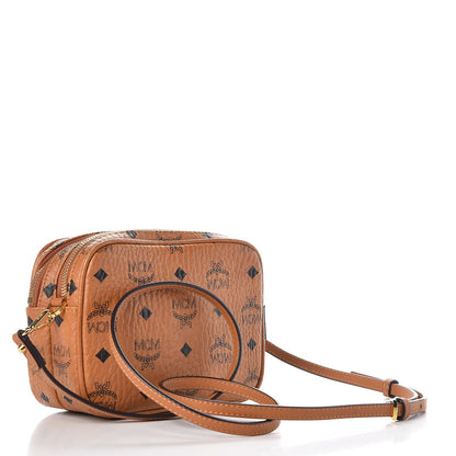 MCM Visetos Camera Crossbody Bag Cognac 3 of 14