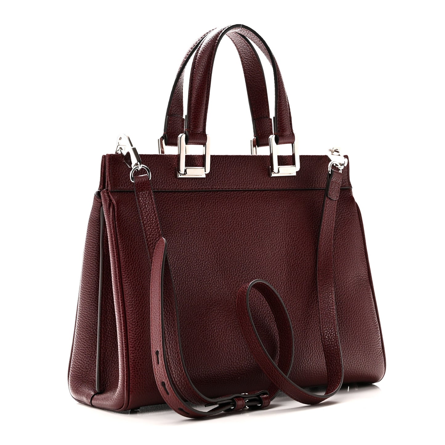 Grainy Calfskin Small Zumi Top Handle Bag Vintage Bordeaux