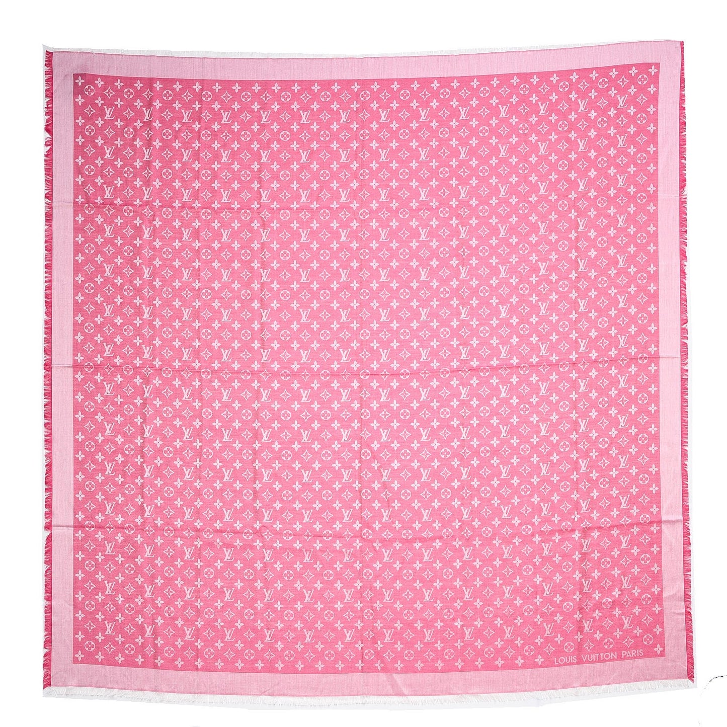 Silk Wool Monogram Denim Shawl Pivoine