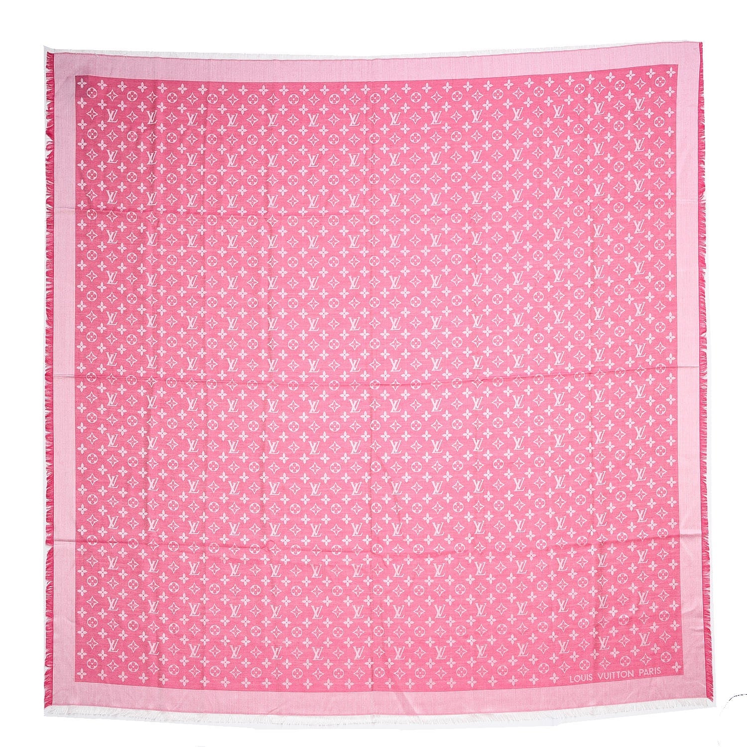 Louis Vuitton Silk Wool Monogram Denim Shawl Pivoine 1 of 4