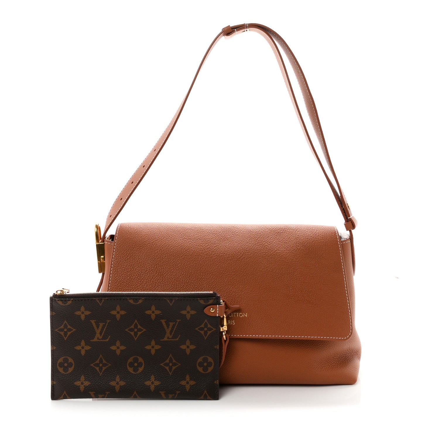 Grained Calfskin Low Key Messenger Cognac