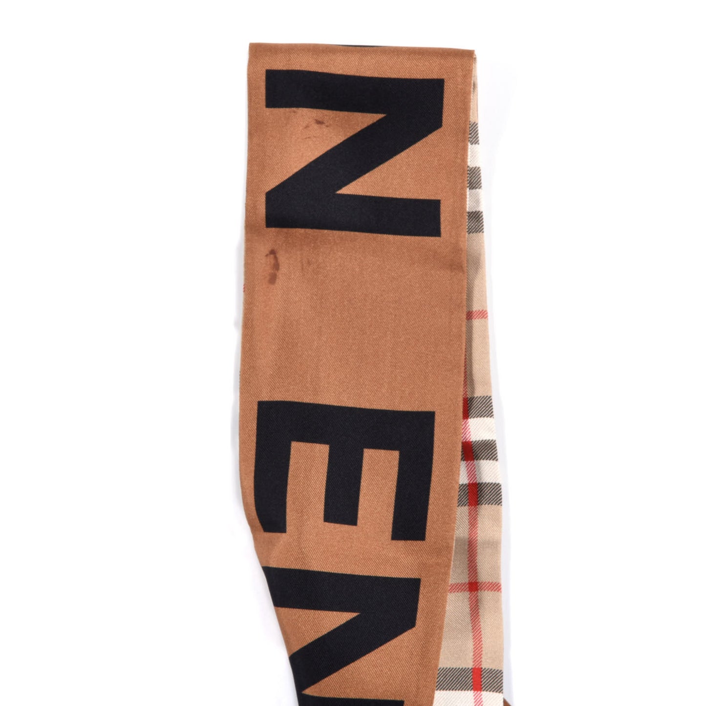 Silk Vintage Check Logo Print Skinny Scarf