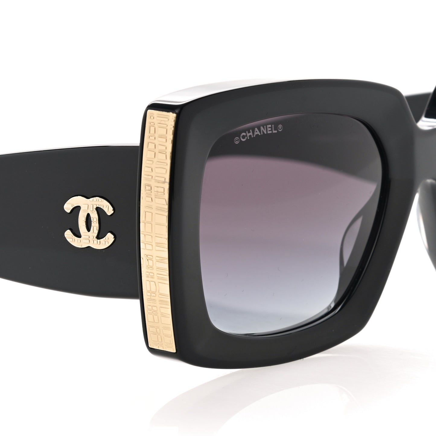 Acetate Rectangle Sunglasses 5435 Black