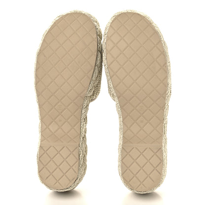 Chanel Fabric Quilted CC Platform Mules 39 Ivory 6 of 9