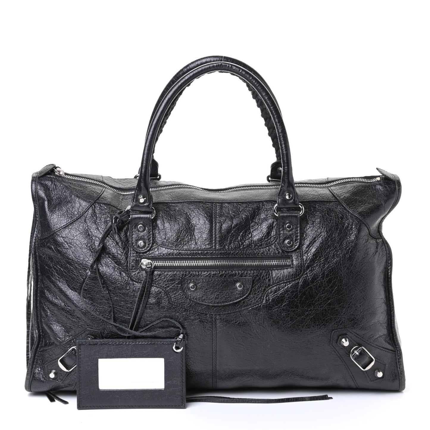 Agneau Classic Hardware Silver Work Black