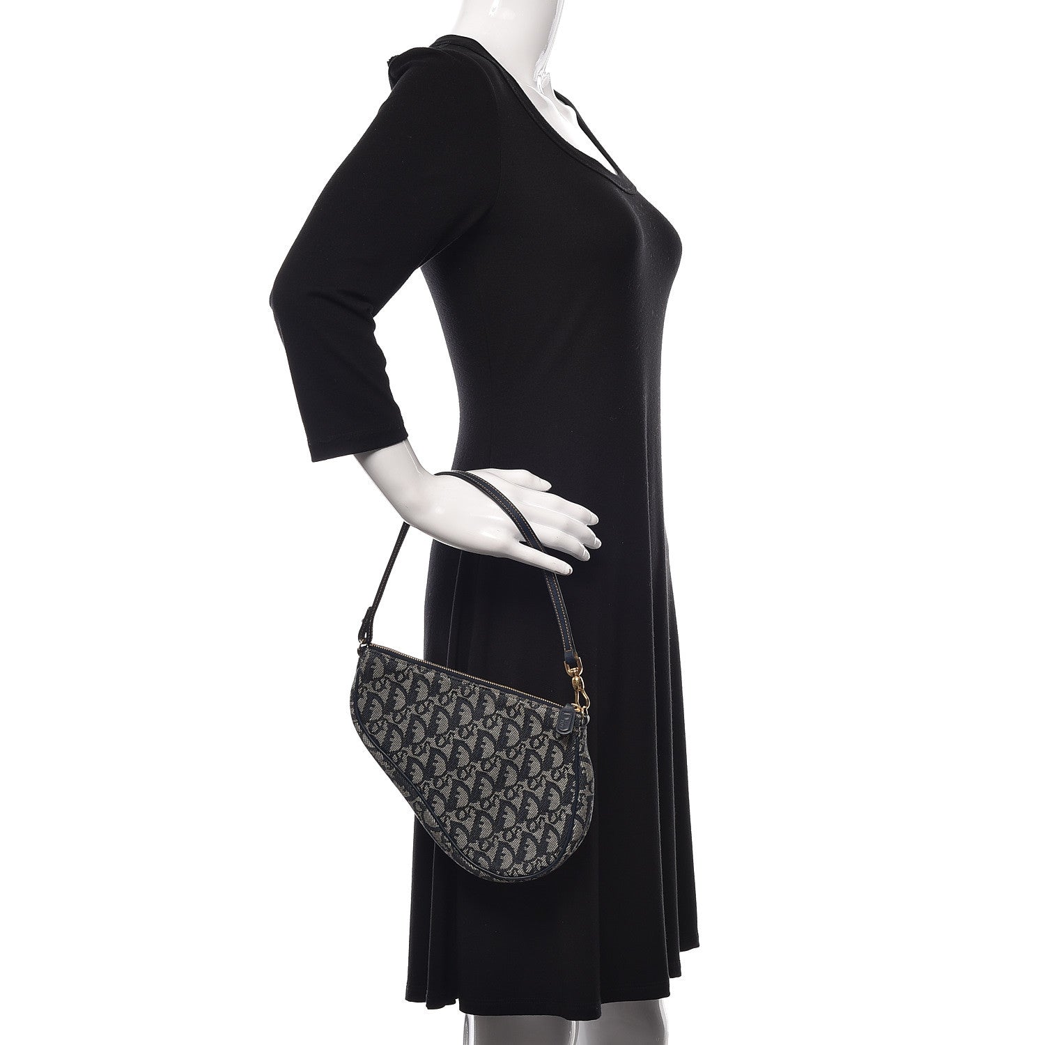 Christian Dior Monogram Mini Saddle Pochette Navy 2 of 12