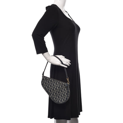 Christian Dior Monogram Mini Saddle Pochette Navy 2 of 12
