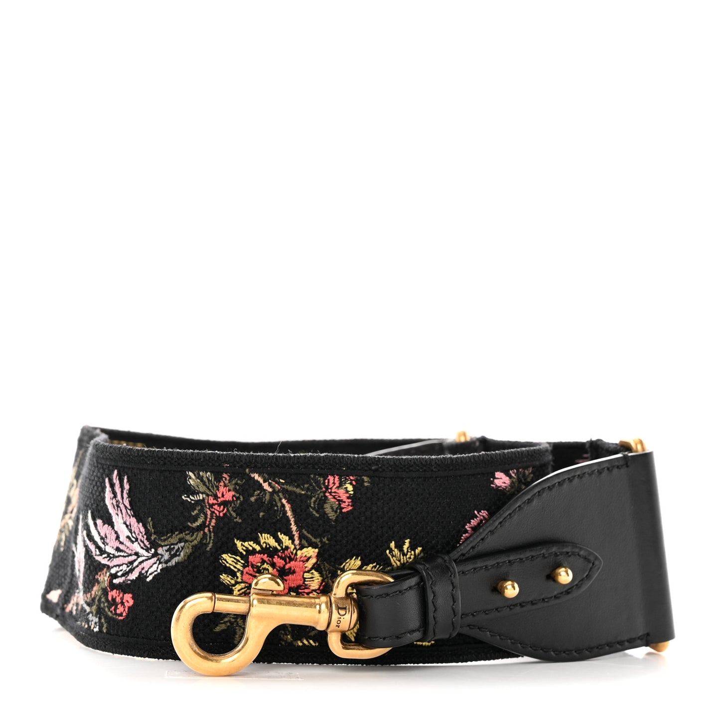 Canvas Embroidered Shoulder Strap Black Multicolor