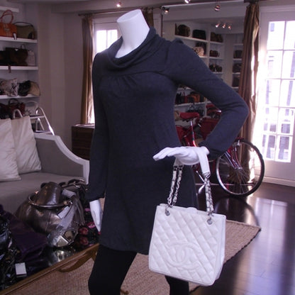 Chanel Caviar Petite Shopping Tote PST White 2 of 11