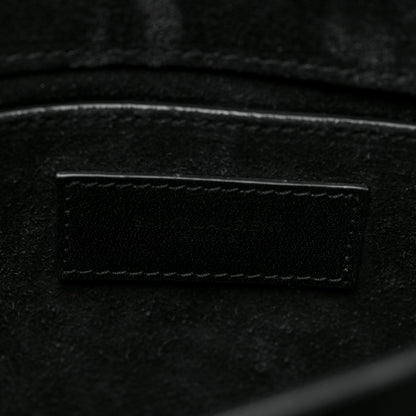Saint Laurent Calfskin Mixed Quilted Crocodile Embossed Medium Monogram Sunset Black 6 of 8