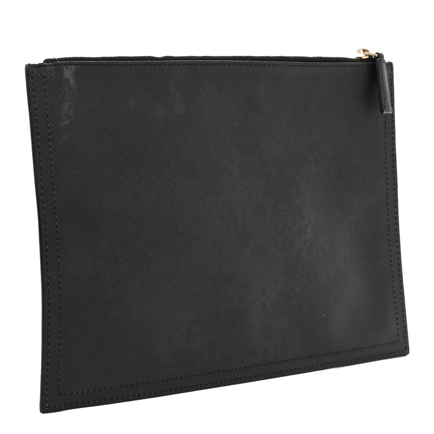 Textured Coated Canvas Bambi Print Medium Cosmetic Pouch Black