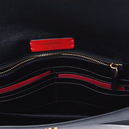Valentino Garavani Grained Calfskin Large Vlogo Clutch Black 4 of 4