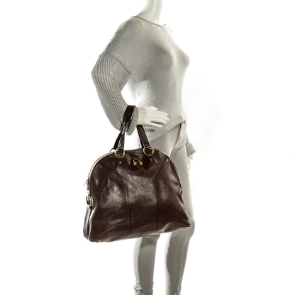 Saint Laurent Calfskin Oversized Muse Dark Brown 2 of 8