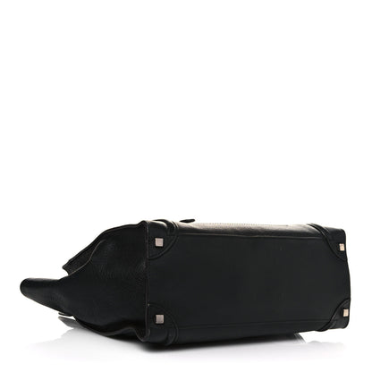 Celine Drummed Calfskin Shoulder Luggage Black 3 of 16