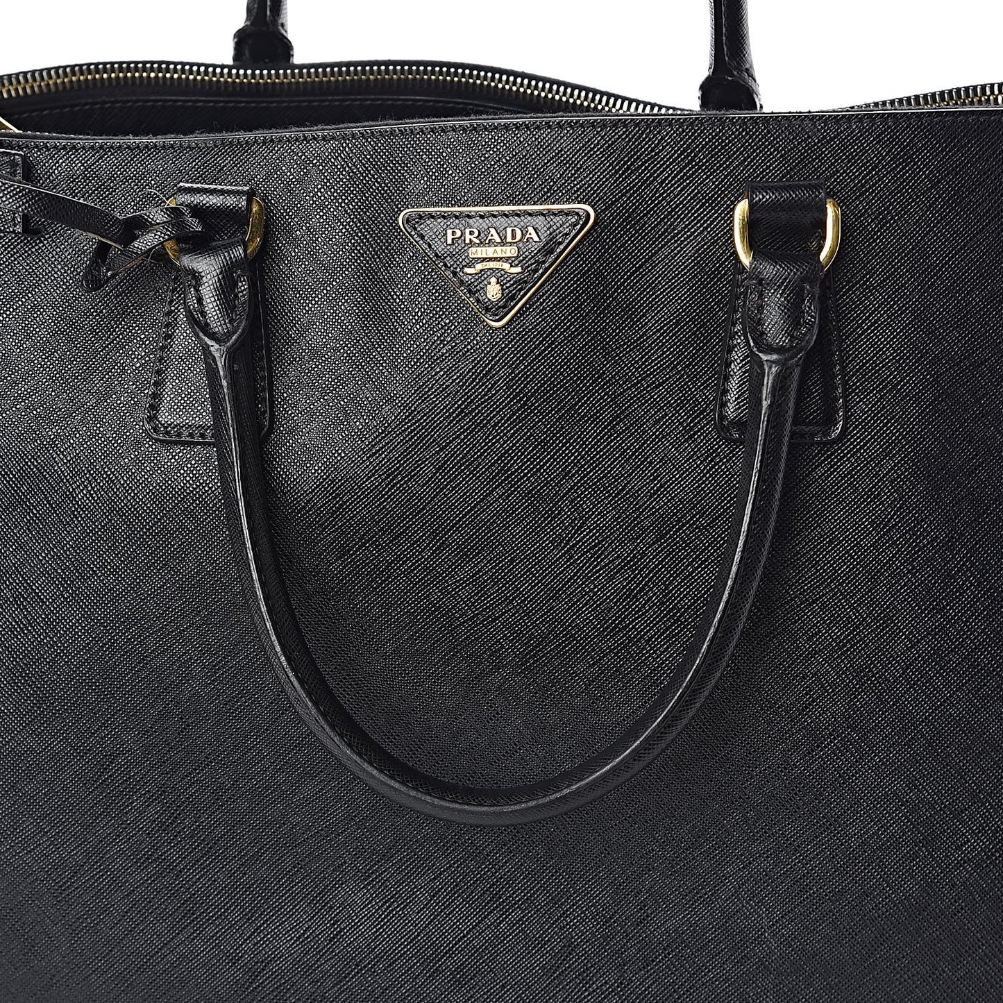 Saffiano Lux Extra Large Galleria Double Zip Tote Black