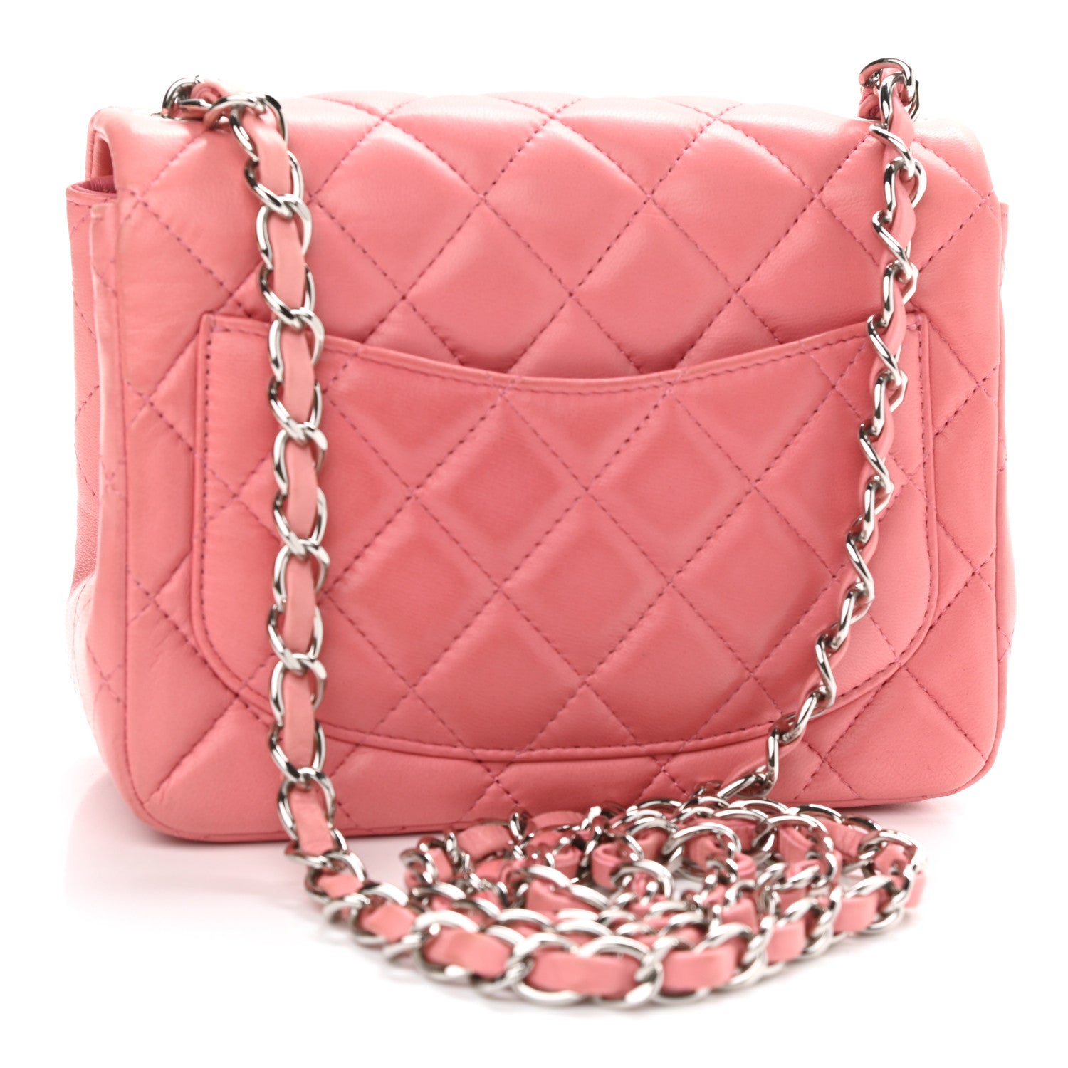 Chanel Lambskin Quilted Mini Square Flap Pink 3 of 10
