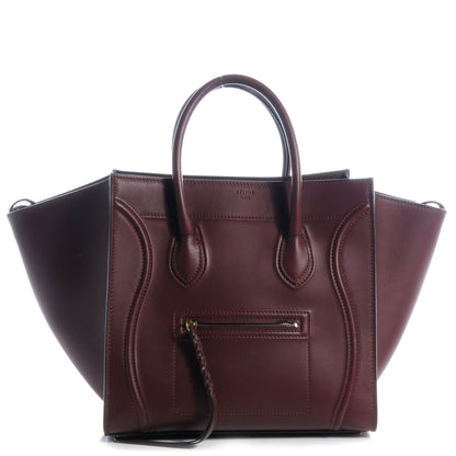 Celine Natural Calfskin Medium Phantom Luggage Burgundy 1 of 7