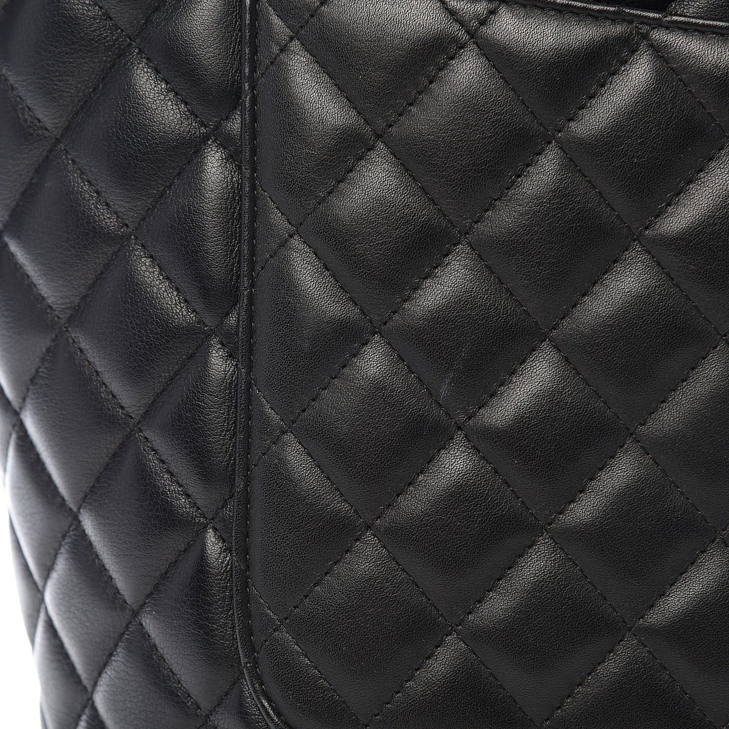 Calfskin Quilted Large Cambon Tote Black