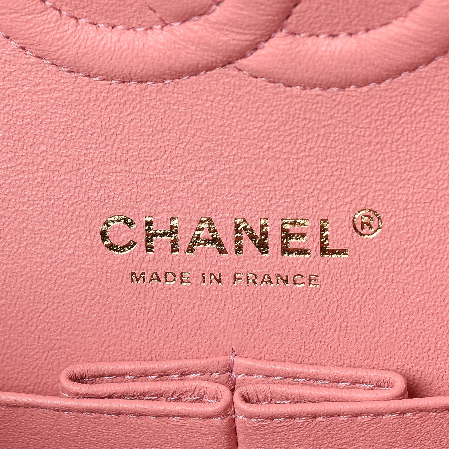 Caviar Chevron Quilted Medium Double Flap Pink