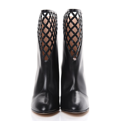 Gucci Plume Calfskin Damir Lattice Cutout Boots 38.5 Black 2 of 8